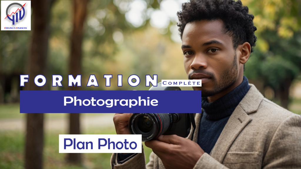 Jeune photographe africain utilisant un appareil photo professionnel en extérieur.